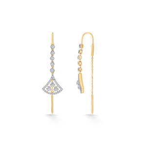 Pendientes de Diamantes Crystal Horizon Gold Dangler para Mujer - Product Image 3