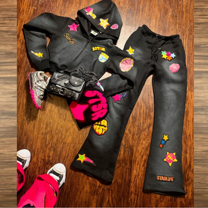 Conjunto de chándal unisex con logotipo personalizado lavado ácido de calidad, conjunto de chándal bordado, sudaderas con capucha y pantalones cortos Vintage para hombre - Product Image 2