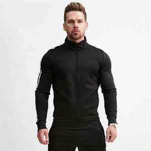 ชุดวอร์มกีฬาผู้ชายแบบมีซิป ชุดออกกำลังกายสองชิ้น ชุดวิ่งลำลองสไตล์สตรีท - Product Image 3