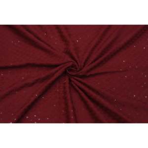 Tissu en rayonne brodé bordeaux TRILOKI Chikan 58 52 pour couture, bricolage, artisanat, design de mode, tissu respirant à motifs de feuilles au mètre - Product Image 1