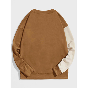 Sudadera de manga larga con estampado de letras de dos tonos de alta calidad para hombre con logotipo bordado personalizado Sudadera con capucha de bolsillo informal Tops - Product Image 5