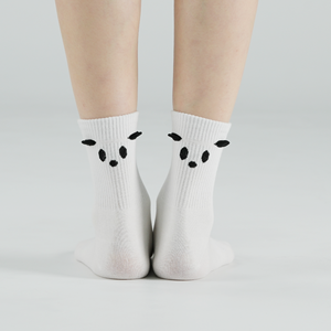 Calcetines de Algodón de Punto Transpirables para Mujer, Diseño Simple en Blanco y Negro con Estampado de Animales, Calcetines Coreanos para Uso Diario, Icono C - Product Image 4