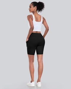 Women Biker Yoga Shorts with Pockets High Waisted <b>Tummy</b> <b>Control</b> Spandex Workout Athletic Gym - Product Image 4