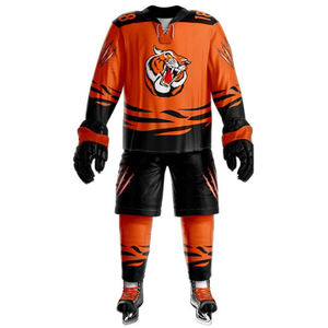 Uniforme de hockey sobre hielo de equipo personalizado de alta calidad Nuevo diseño con nombre OEM Material de poliéster Impresión por sublimación Uniforme de hockey sobre hielo - Product Image 3