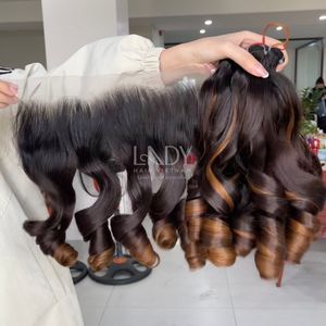Cheveux vierges de haute qualité, mèches ombrées rebondissantes avec frontal et mèches pour faire des perruques - Product Image 6