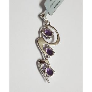 Ciondolo Artigianale in Ametista Naturale per Donne, Argento Sterling 925, Platino, Oro Rosa, Motivo Numerico Cartoon, Charm di <span class=keywords><strong>Shah</strong></span> Gems - Product Image 3