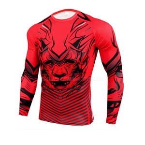 Camiseta de entrenamiento de manga larga de compresión personalizada para hombre y pantalones capri MMA BJJ Grappling Gym Fitness Sports Set - Product Image 3