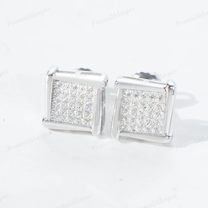 Luxury Customized Hip Hop 8.5mm Moissanite 925 Sterling Silver Gold Plated <b>Stud</b> <b>Earrings</b> for Unisex Gift - Product Image 3