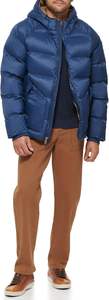 Manteau d'hiver léger à capuche pour hommes Veste matelassée isolée à col montant Fermeture à glissière complète pour les voyages en plein air - Product Image 3