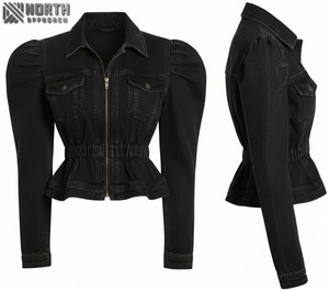 Chaqueta vaquera Mujer invierno grueso cálido suelto espalda cremallera Jeans abrigo mujer prendas de vestir exteriores - Product Image 1