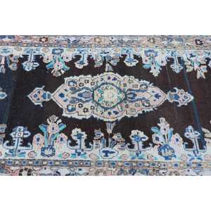 Alfombra Turca Vintage de 3.37x10 pies (103x306 cm), Alfombra Azul Ombré - Product Image 5