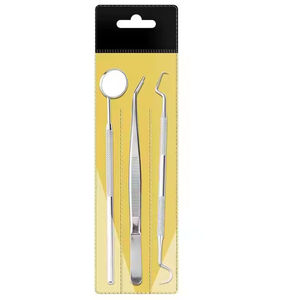 Kit dentaire professionnel en acier inoxydable, pinces ergonomiques, miroir pour le nettoyage des dents, hygiène dentaire, FIDA International CE - Product Image 3