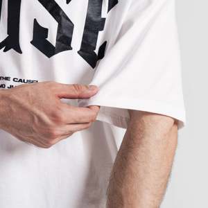 100% Cotton Oversize T-Shirt the Courageous Tee with Street Style Pattern Screen Print on 210gsm Jersey <b>White</b> Color - Product Image 6