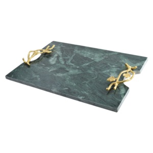 Plateau de service avec finition en marbre, design unique, matériau décoratif, poignée en métal, plateau de service pour la décoration de la maison, design coloré - Product Image 2