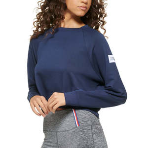 Top Corto Lavorato a Maglia Blu da Donna Tommy Hilfiger con Maniche Raglan, Traspirante, Stile Casual per la Stagione Autunnale - Product Image 1