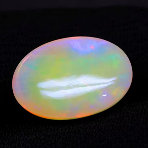 Opale éthiopienne en nid d'abeille naturelle, forme ovale, cabochon, pierre précieuse - Opales arc-en-ciel chatoyantes - Pierre en nid d'abeille lisse et non montée pour elle - Product Image 5