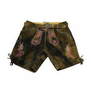 2024 Customizable <b>Women's</b> High Waist ENGLAND STYLE Embroidered Breathable Leather <b>Lederhosen</b> Shorts - Product Image 6