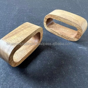 Anneau de serviette en bois de qualité supérieure, best-seller, fait à la main, qualité d'exportation, décoration de table à manger pour la maison et la cuisine - Product Image 3