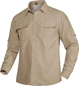 Streetwear d'été pour hommes Chemises cargo décontractées à manches et col vintage Chemises d'extérieur Blouses - Product Image 3