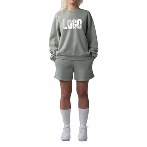 Biểu Tượng Tùy Chỉnh Mùa Đông Rắn Phụ Nữ Giản Dị 2 Mảnh Đan Áo Nỉ Quần Short Thường Xuyên Phù Hợp Với Áo Bộ Ngắn - Product Image 6