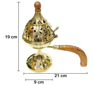 High Quality Brass Incense Burner Wood Handle Good Smells Fragrance <b>Aroma</b> <b>Diffuser</b> Decorative Incense Burner Hot Selling - Product Image 1