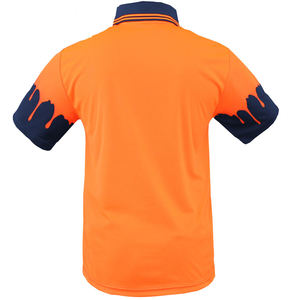 Polo en polyester de sécurité haute visibilité T-shirts de polo de sécurité réfléchissants à manches courtes de travail réfléchissants - Product Image 6