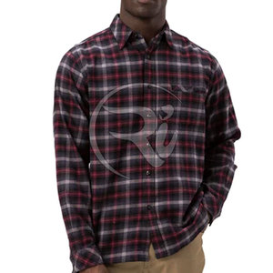 Camisas de manga larga de franela Lisa informales de estilo personalizado para hombre, camisetas de franela de talla grande de algodón 100% a la venta - Product Image 4