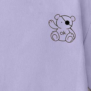 Coupe ample côtelé col rond 80% coton 20% polyester polaire côtelé poignets et ourlet pêche Schnaps femmes sweat - Product Image 6
