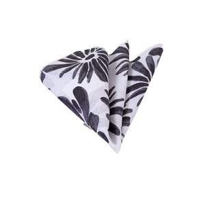 Black on White Floral Printed <b>Neckerchief</b> - Product Image 1