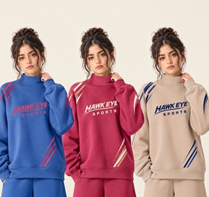 Sudaderas de Cuello Alto para Mujer, de Alta Calidad, 100% Algodón, Oversize, Hombros Caídos, Manga Larga, Personalizables con su Logotipo, Ropa de Otoño - Product Image 1