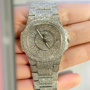 Reloj automático totalmente helado de gama alta para hombre chapado en oro con diamantes, venta al por mayor, joyería de Hip Hop, moda personalizada helada, superventas - Product Image 1