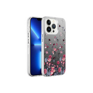 Étui de protection rigide Netzy SAFA Silver pour iPhone 13 Pro et SE, motif floral, protection pour téléphone portable - Product Image 1