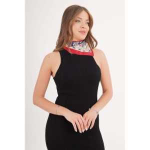 Robe moulante en maille à col halter, noire, pour la vente en gros, collection saisonnière - Product Image 1