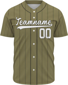 เสื้อเบสบอลสำหรับผู้ชายชุดซอฟท์บอลผ้าโพลีเอสเตอร์ลายทางระบายอากาศกระดุมสำหรับผู้ชาย - Product Image 2