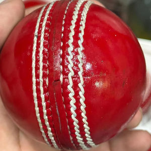 Professional Durable Leather Hardball for <b>Cricket</b> and Match Play Red <b>White</b> Yellow Color Schemed Ball - Product Image 1