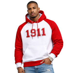 1911 Kappa Alpha Psi Red White Chenille <b>Hoodie</b> Greek Fraternity Founders Year Pullover - Product Image 1