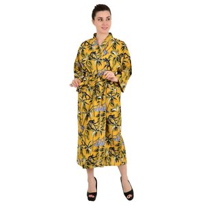 Kimono Ligero de Algodón, Estampado a Mano con Diseño de Mono de la India, Bata de Verano de Lujo para Vacaciones en la Playa, Traje de Baño - Product Image 3