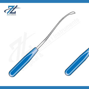 Cureta Muller de 270 mm, mango acetal azul Suregrip, instrumentos quirúrgicos manuales pequeños, acero inoxidable, reutilizable, hecho en Pakistán - Product Image 2
