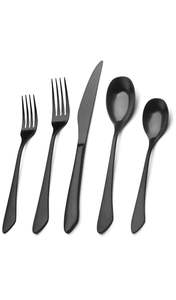 Ensemble de 5 couverts en acier inoxydable, design luxueux, poignées argentées, parfait pour la table à manger, ustensiles de cuisine, usage quotidien en Inde - Product Image 3