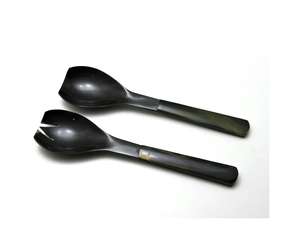 Ensemble de serveurs à salade avec poignée en résine, outils de cuisine en bois de mangue d'acacia naturel - Product Image 6