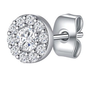 IGI Certified VVS Moissanite Diamond Stud <b>Earrings</b> 925 Silver Round Shape Classic <b>Gold</b> Fine Stud <b>Earrings</b> for Women <b>Men</b> - Product Image 6