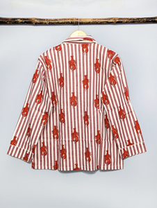 Conjunto de Pijama Elegante para Mujer, 100% Algodón Premium, Suave, a Rayas, Cintura Elástica, Corte Holgado - Product Image 4