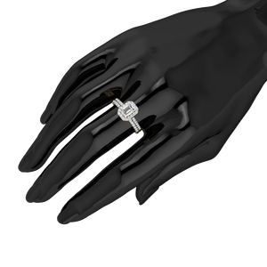 Bague de mariage de luxe pour femme en or jaune et blanc 9 carats, taille émeraude, 0,98 carats, clarté VS, couleur EF, diamant de laboratoire certifié IGI - Product Image 5