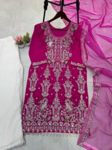 Conjunto elegante Pent con Dupatta para mujer, Ropa Étnica de moda, ideal para fiestas, bodas y celebraciones festivas - Product Image 3