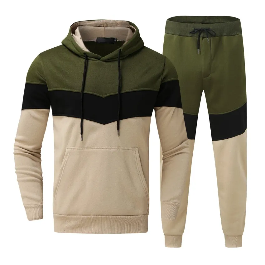 Última llegada de fitness Hombres Color personalizado Sudadera con capucha con pantalones casuales para la venta Hombres Chándales de uso diario