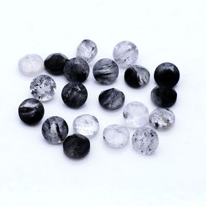 25 piezas de cuarzo de punto negro Natural 4mm corte redondo 3mm de espesor piedra preciosa 4,35 Cts lote Iroc ventas piedras preciosas sueltas faceta de piedra - Product Image 5
