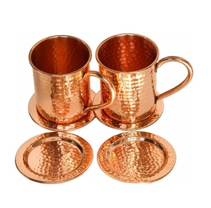 Dessous de verre pour café fait à la main décor de table à la maison pour dessous de verre en cuivre à l'aspect vintage décor de table de fêtes de mariage de style américain - Product Image 1