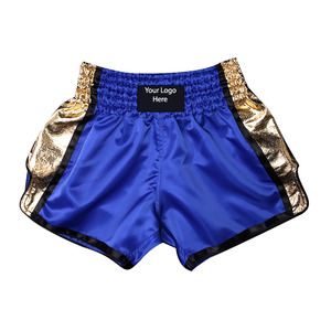 Pantalones Cortos de Muay Thai con Logotipo Personalizado, Panel Lateral Color Dorado, Pantalones Cortos de Entrenamiento de Boxeo para Gimnasio y Combate, Pantalones Cortos de Muay Thai de Alta Calidad - Product Image 1