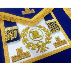 Craft Grand Dress Apron Deputy Director of Ceremonies Hand Embroidered Lambskin Hand Embroidery Bullion Royal Blue <b>Gold</b> - Product Image 2