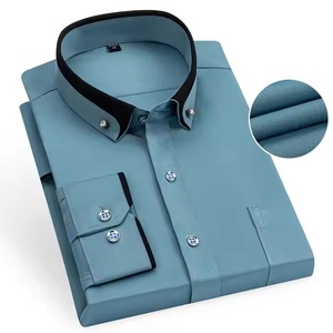 2025 nouveau gros personnalisé coton à manches longues chemises pour hommes couleur unie robe formelle vêtements d'affaires XL taille imprimé motif - Product Image 6